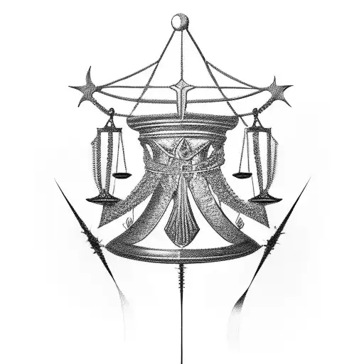 Scales Of Justice With Olive Branch And Crown Of Thorns