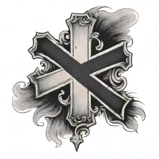 Italian Flag 1946 Behind A Cross