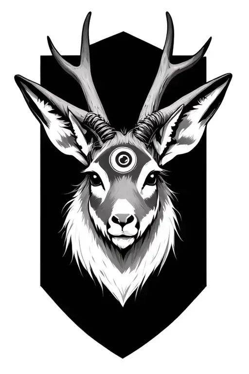 Jackalope Head With Third Eye