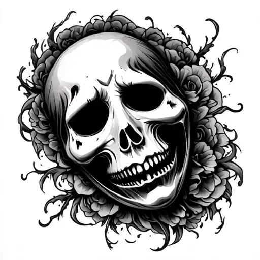 Ghost Face In A Frame Black And Grey