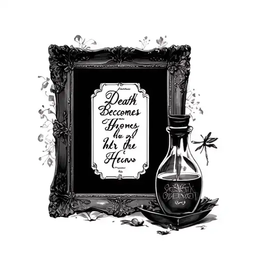 The Potion From The Movie Death Becomes Her In A Frame With A Quote From The Movie