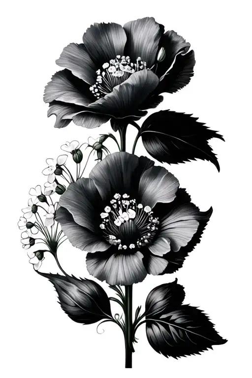 Sweet Pea And Baby Breath Flowers