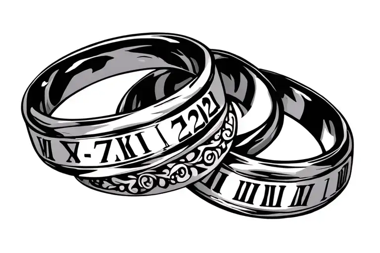 Roman Numeral 7-21-2020 With Wedding Bands In Background