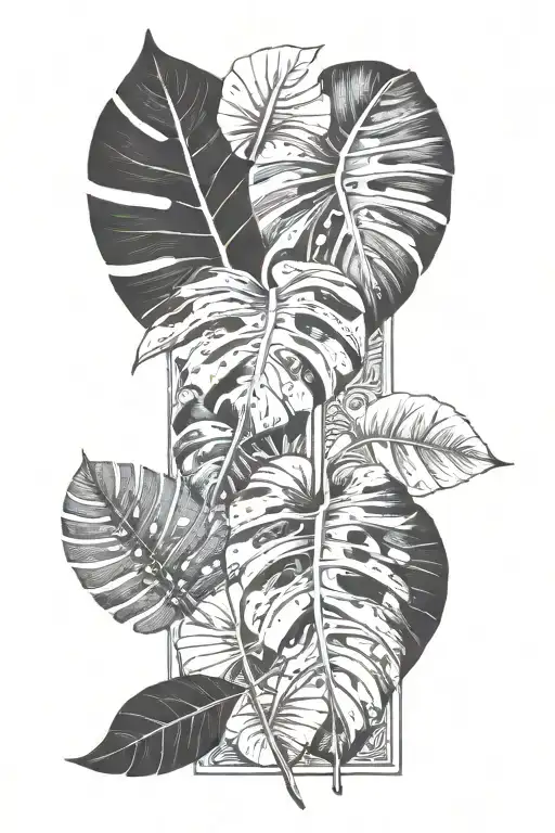 Monstera Leaf Intertwined