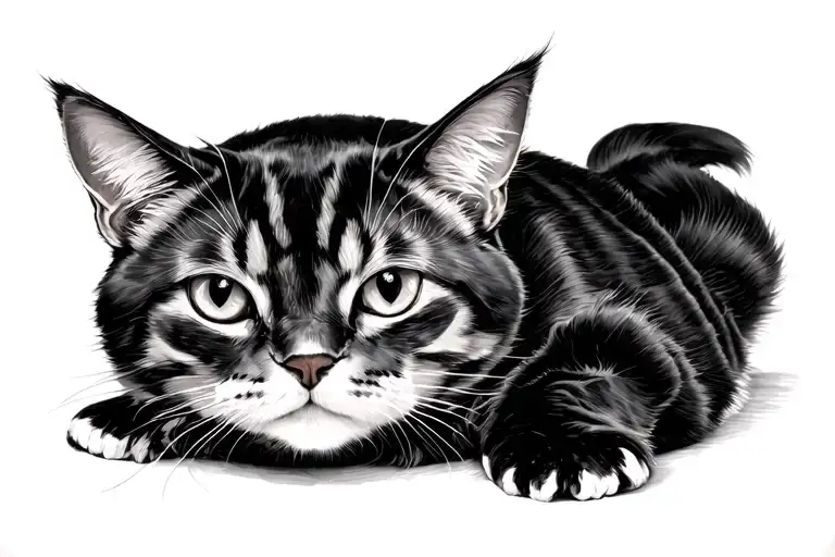 Tortoise Shell Cat Curled