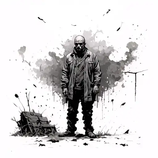 Man Standing Alone Post-apocalyptic Broken Hearted Over Lost Love