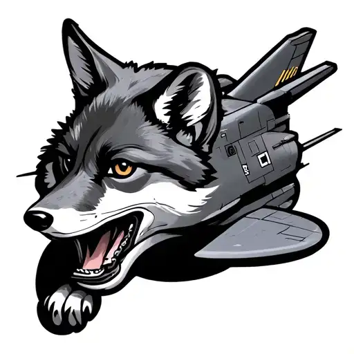 Fox Sitting F 14 Airplane