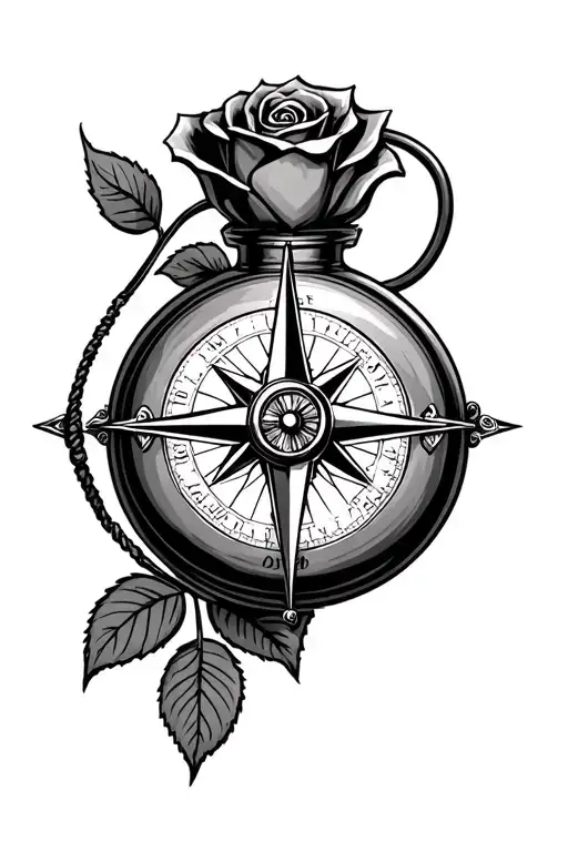 Rose And Compass Money Bag