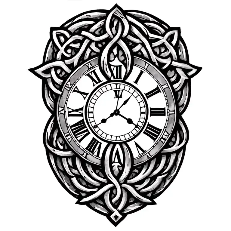 Celtic Trinity Tree Clock Face