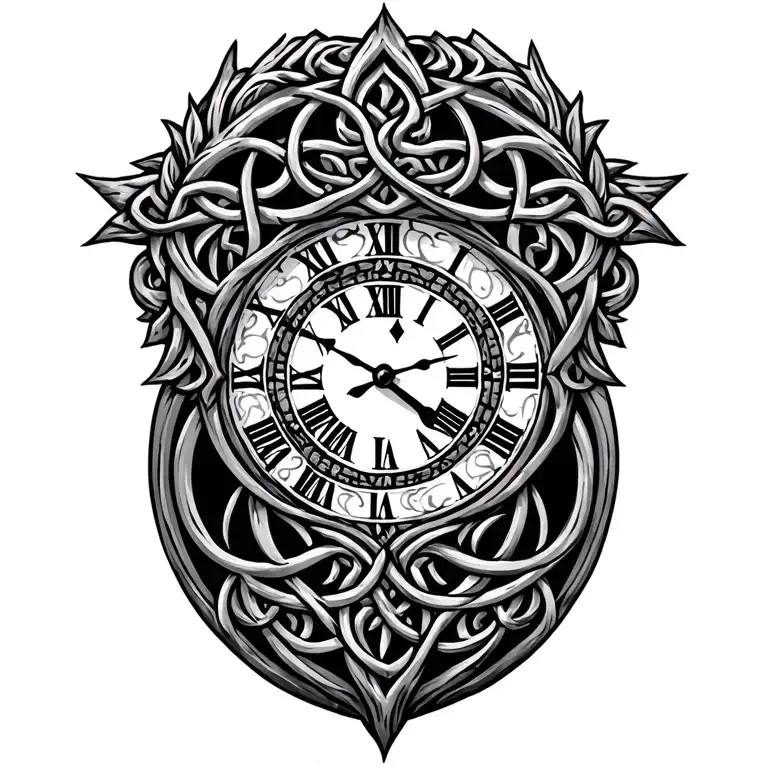 Celtic Trinity Tree Clock Face