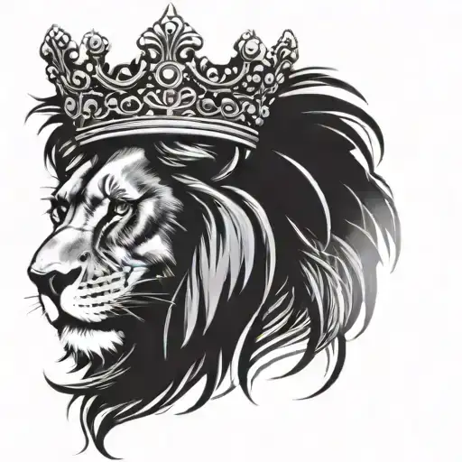 A Lion With A Crown With A Scar Running Down His Eye
