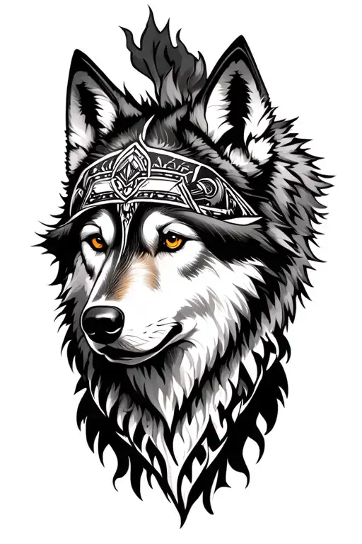 Face Head Dress Wolves