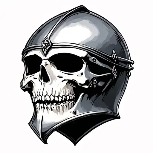 Knights Helmet With Skeleton
