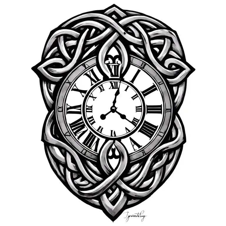 Celtic Trinity Knot Clock Face
