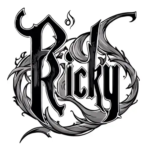 Font With Ricky With Realism Background Skills Intertwined The Font