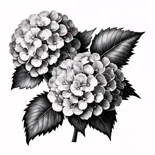 Snowball Hydrangeas Black And White