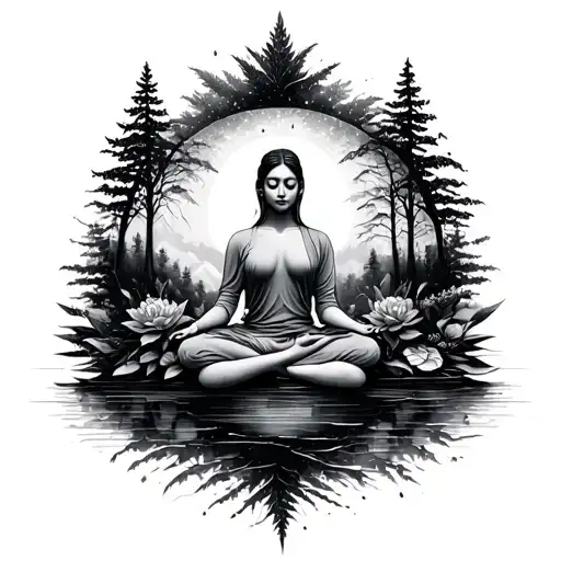 Spiritual Meditation Nature Scene