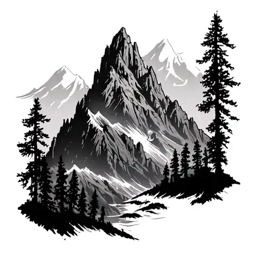 Big Thunder Mountain Forearms Tattoo Design