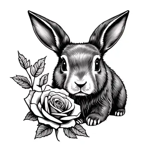 Rabbit Rose And A Bear