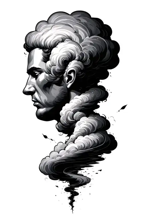 A Tornado Cloud In Which You See He Head Profile Holding