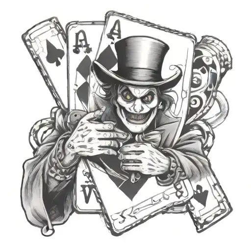 Poker Joker Holding A 7-2 On Hand