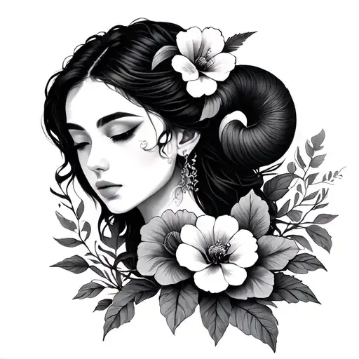 Aries Woman Filipino Flowers Intertwined