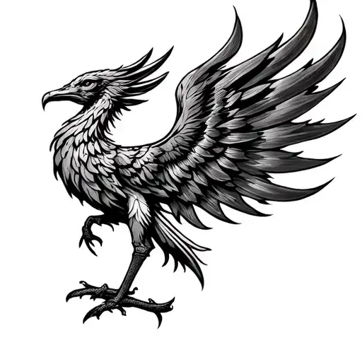 Resilience Symbol Animal Phoenix Fire And Flag Ysl