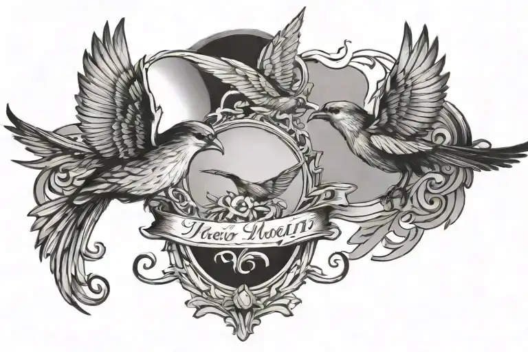 Until We Meet Again With 2 Birds Flying Away And Death Date