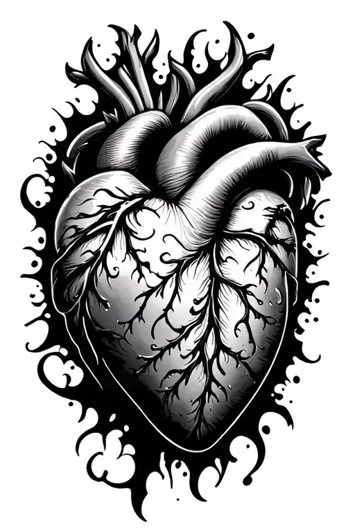 Bursting Heart Shape With Words