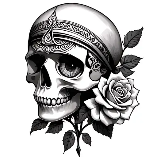 Eye Of Horus Skull Roses Intertwined