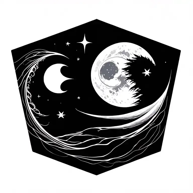 Fineline Moon Stars And Sun With Horizon Zero Dawn Symbols