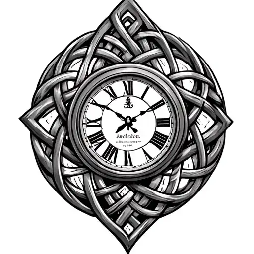 Clock Face Wrapped In Celtic Knot