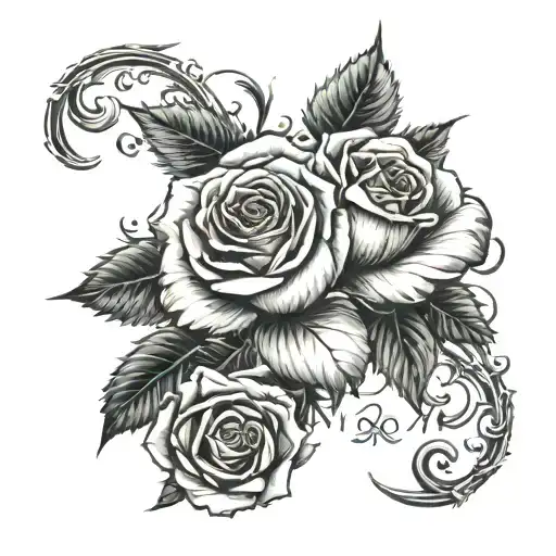 Roses Growing With 2005 Roman Numeral And The Scorpio Sign
