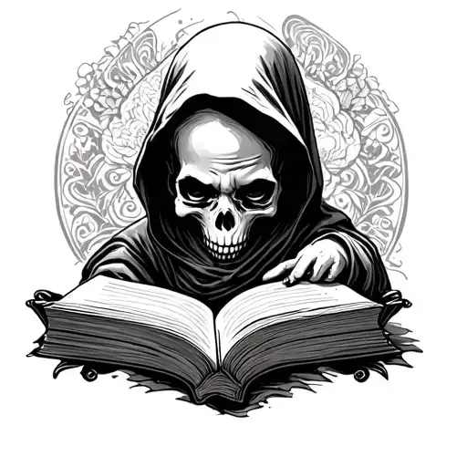 Baby Grim Reaper Reading