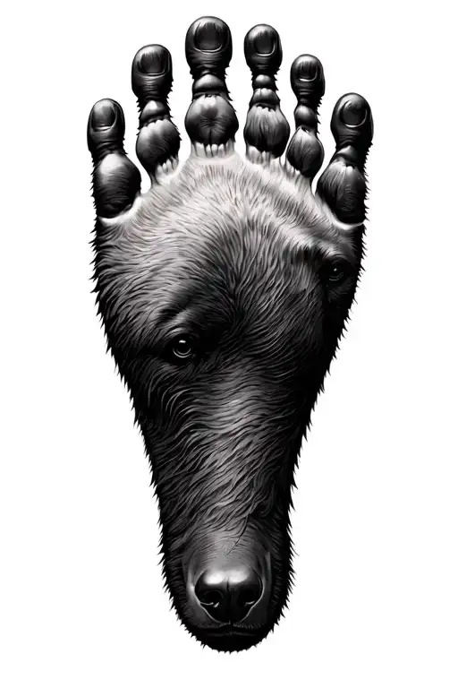 3D Bear Leg Footprint