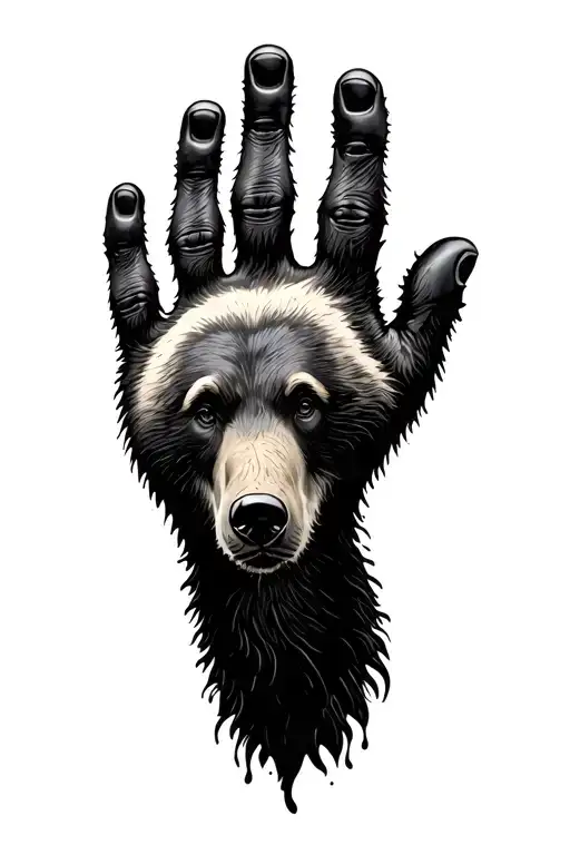 Bear Hand Footprint