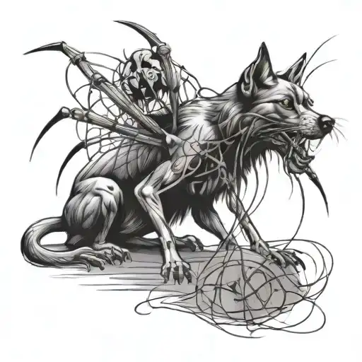 A Dog With Spiders Crawling On It