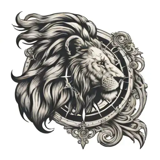 Half Of The Compass Should Be A Lion's Head