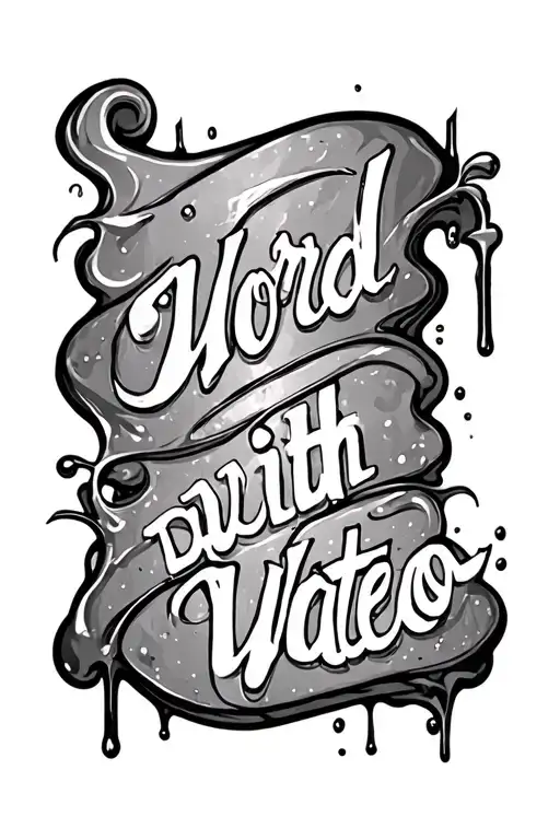 Word District Written With Water