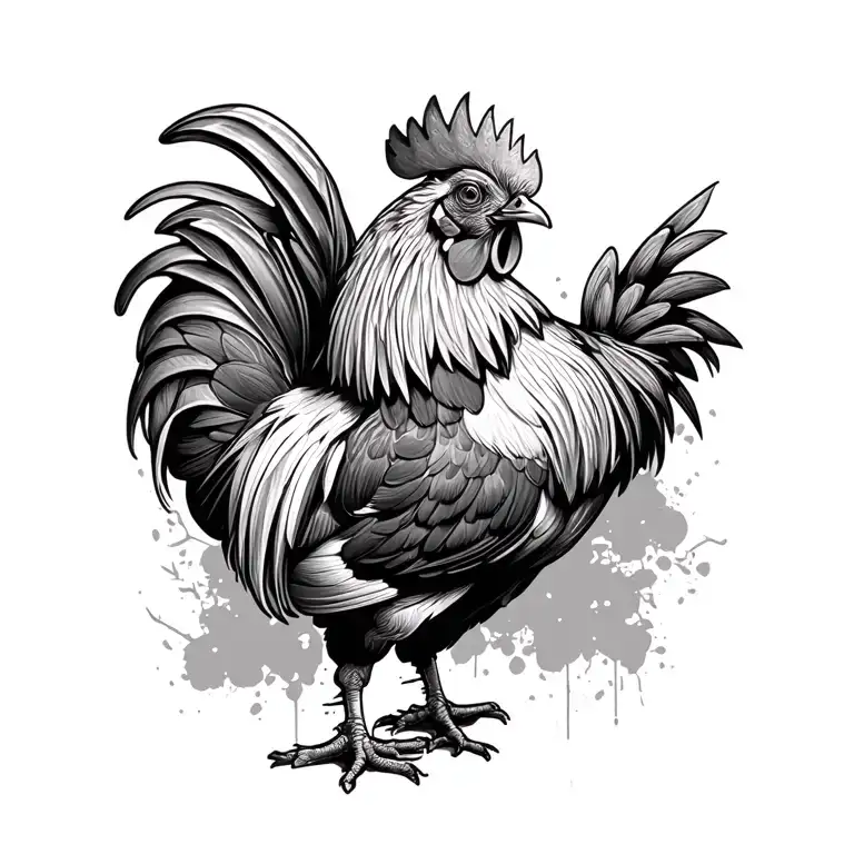 Stick Drawn Rooster