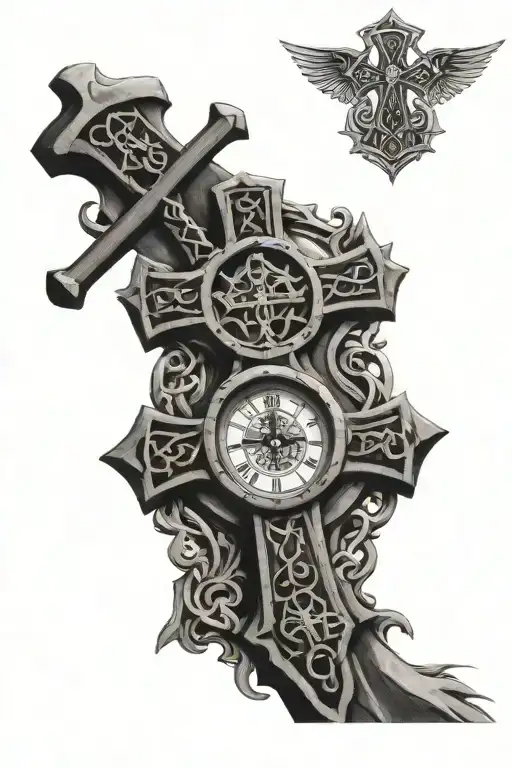 Guns Clock Tower Celtic Cross