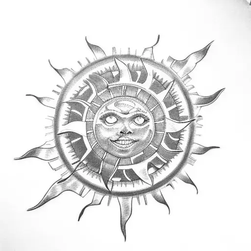 A Sun Made Up Of Bicycle Chains