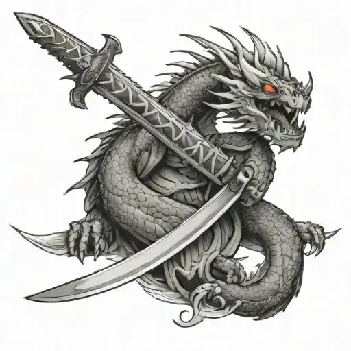 Dragon Et Katana Sword