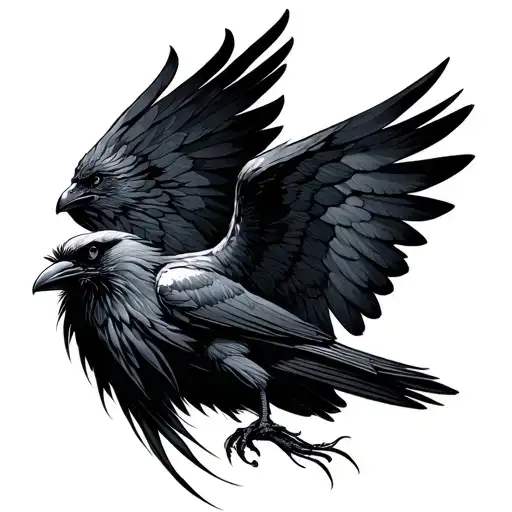 Raven Spread Wings