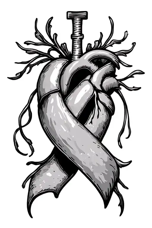 Lung Cancer Symbol Incorporated Within Mum Remembrance Heart