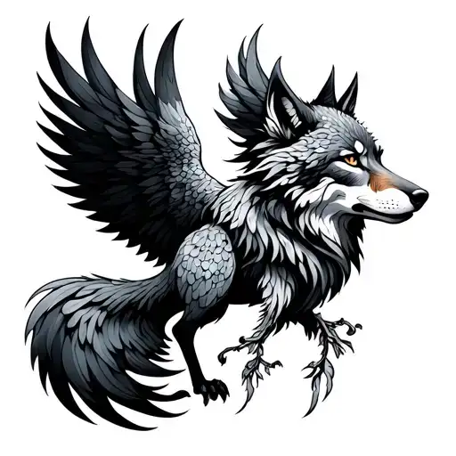 Wolf And Phoenix For Women Dotwork