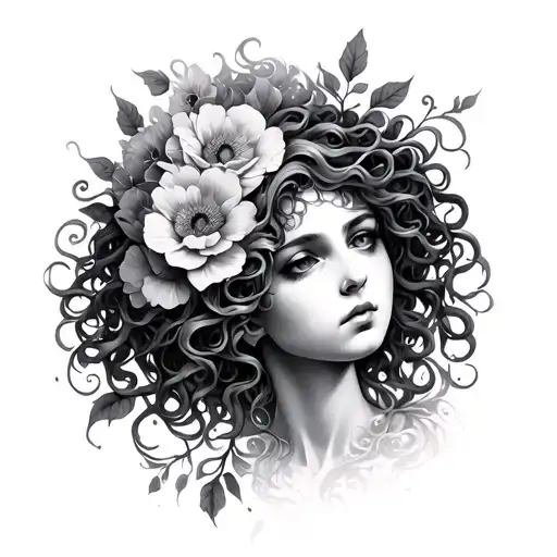 Medusa And Flowers