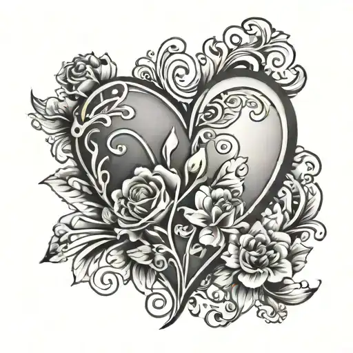 Black And Grey Heart
