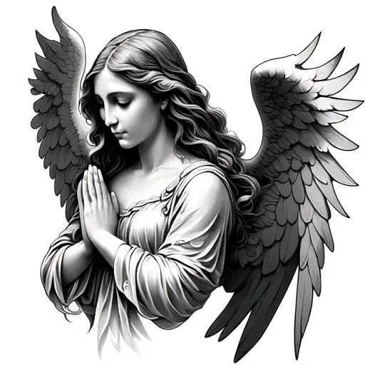 Praying Female Angel Shoulder