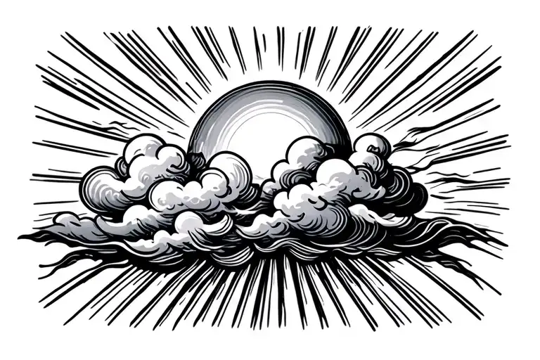 Clouds And Sun Rays Beaming